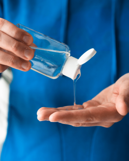 flacone gel igienizzante mani plastica